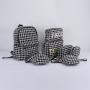 Keymay Hot Sale Winter Embroidery Pearl Letter Cherecked Plaid Tweed Cosmetic Bag Letter Cosmetic Bag Tweed Cosmetic Pouch