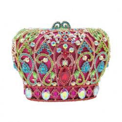 Custom design 2024 luxury Handmade Evening Bag Crown Shape Rhinestone Bag European Clutch Women Bag Chain Luxury 2023