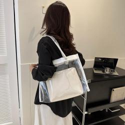 Custom New Female Bag  Niche Design Female Bag Tote  Zipper Shoulder Bag PVC Print