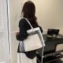 Custom New Female Bag  Niche Design Female Bag Tote  Zipper Shoulder Bag PVC Print