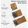 Custom Minimalist Business Card Wallet Pu Leather Credit Card Holder Men Card Holder With Metal Zipper Pocket And RFID Blocking