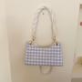 2024 Custom Check PU Leather Shoulder Underarm Bag For Fashion Women Ladies