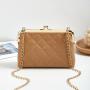 Embroidery clip bag 2024 ladies handbags women's shoulder bag Korean fashion diamond lattice chain cosmetic bag