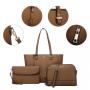 LOVEVOOK 2022 PU Leather 3 PCS Women Tote Bags Set Fashion Designer Purse and Handbags Crossbody Ladies Hand Bags