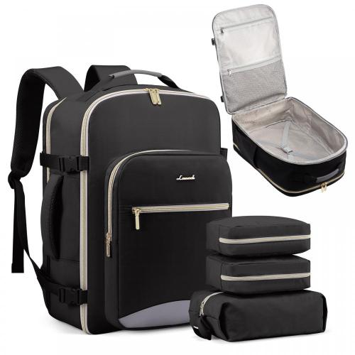 LOVEVOOK Fashion multi-function waterproof bags large 40L 4pc With 3 Packing Cubes Travel Outdoor Leisure Backpack for Women men