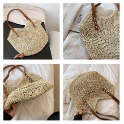 KBW194 Ins New Hollow Single Silk Fashion Single Shoulder Straw Package Paper Rope Leisure Women's Bag Holiday Beach Bag