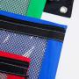 Gelory 3 Ring Binder Pouch Pencil Bag with Holes Clear Mesh Window 3-Ring Zipper Pencil Pouch for Students Stationery
