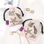 Hot Sale Custom Logo Printing Organic Muslin Bag Small Cotton Shell Jewelry Packaging Drawstring Pouch