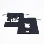 Recyclable Custom White Logo Organic Cotton Drawstring Child Shoe Pouch Soft Black Packaging Dust Shoe Bag