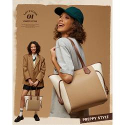 LOVEVOOK Fashion Leather Tote Bag for Teacher Nurse Lightweight Large Waterproof Handbag Purse for Work College Travel for Women