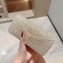 Twinkling ladies party wrinkle clutch bag women fabric purses dress clutch bag champagne dinner clutch bags evening handbags