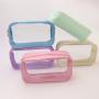 Keymay Multicolor Small Nylon Clear Pouch Portable Organizer Toiletry Bag Transparent Waterproof Cosmetic Bags With Zipper