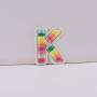 Keymay Populuar RTS Low MOQ Stock Fast Shipping A-Z 26 Letters Self-Adhensive Patch Embroidery Alphabet Stickers Rainbow Patch