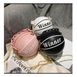 Leather Pink Basketball Bag Women Shoulder Bags Crossbody Chain Basketball Bag Purse Handbag with Chain Girls Lady Handbag Pu