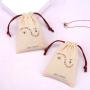 Reusable Cotton Tea Snack Packaging Drawstring Bag Custom Logo Printed Sachet Gift Muslin Pouch