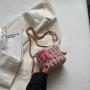 2024 Famous Designer Brand Women'S New Small Mini Square Box Tweed Cloth Fabric Chain Single Shoulder Messenger Crossbody Bags