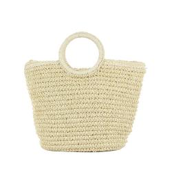 Eco-Friendly Summer Beach Lady Tote Straw Basket Bag Woven Bags Fashion Handbags Women  Raffia Bag