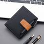 OEW022 Short Classic Black Business PU Leather Wallet For Gift Canvas Slim Coin Purse Purse ID Credit Card Holder Money Clip