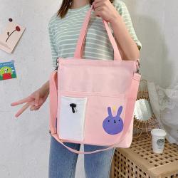 Customizable Logo High Quality Large-Capacity Canvas Student School Bag Portable Tote Messenger Bag Wholesale Shopping Bag