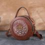Vegan Leather Women Handbags Retro Ladies Hand Bags Vintage Shoulder Bag With Branded Luxury Quality And Hand Painted Flowers