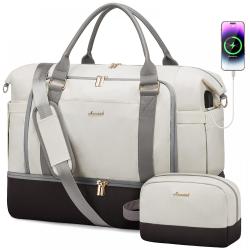 LOVEVOOK Waterproof 2pcs/set Travel Duffel Bag for Women High quality Large capacity weekender duffle Bag with shoes compartment