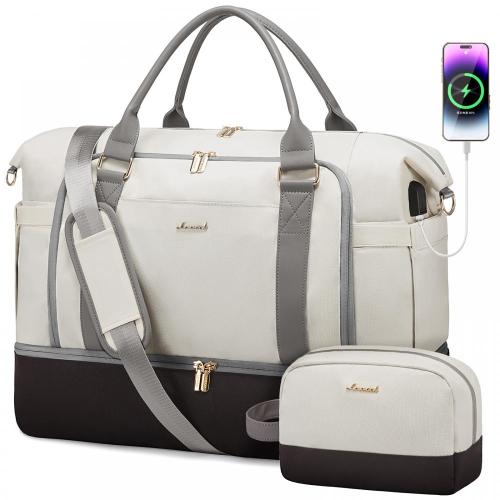 LOVEVOOK Waterproof 2pcs/set Travel Duffel Bag for Women High quality Large capacity weekender duffle Bag with shoes compartment