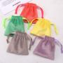Custom Logo Printed Small Velvet Jewelry Packaging Luxury Drawstring Bag Gift Perfume Pouch With Ribbon