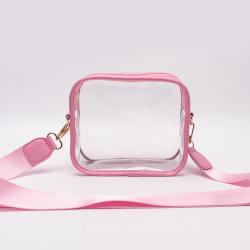 Keymay 2023 Fashion Women Clear Stadium Bag  Wholesale Custom Travel Messenger Bag with Pvc Clear Crossbody Bag Transparent