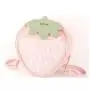 Strawberry shape custom ita bag with clear PVC window Pu leather lady girls ita shoulder bags