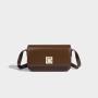 Fashionable retro luxury fashion brown small square bag single shoulder crossbody underarm bag leather designer bags for ladies