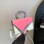 New brand womne's shoulder bag 2024 female fashion slant side collision color small square bag personality handbag crossbody bag