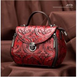 2024 New Designer Baroque Geometric Genuine Leather Handbags For Women High Quality Luxury Retro Small Ladies Hand Bags
