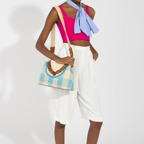 Luxury Manufactured Handmade Women Cross Body Bag Ladies PU Leather Canvas Straw Handbags Women Designer Bag
