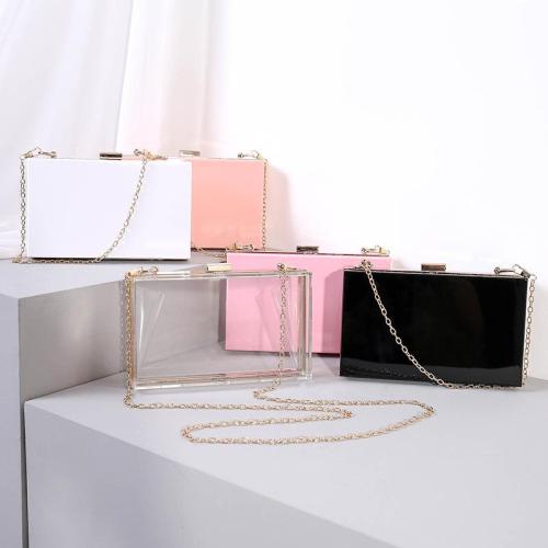 Fashion New Design Transparent Acrylic Chain Crossbody Box Bags Small Square Bags Women Evening Bags Clutches