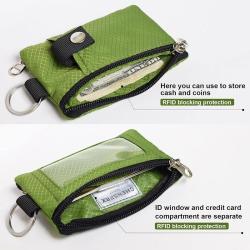 ZR553 RFID Card Bag Polyester Solid Color Business Card Box Wallet ID Card Gift Holder Box Transparent Hanging Rope Coin Purse