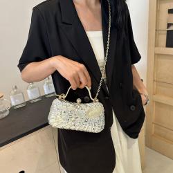 ZWY331 New Rhinestone Ladies PVC Evening Bag Banquet Party Bar Luxury Beaded Handbag Hard Shell Daily Shopping Shoulder Bag