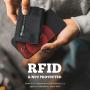 Wallet for Men Pop Up Case Cash Slot and Credit Card Slot Slim Aluminum Wallet with RFID Blocking Minimalist Leather Wallet