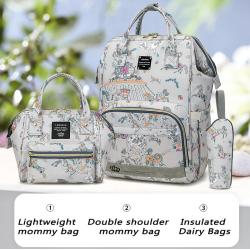 KBW411 2023 New Large-Capacity Mother Backpack Portable Travel Mommy Bag Bottle Diaper Three Sets of Mother and Child Package