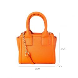 Guangzhou Factory Price Fashion Orange customized color ladies Handbag Double Handle Pu leather Mini Women handbags