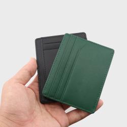 Wholesale genuine leather credit card holder smart wallet holder rfid men's mini card holder