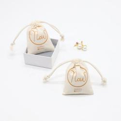 Customized Christmas Gift Pouch Mini Organic Cotton Muslin Drawstring Bags For Jewellery