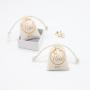 Customized Christmas Gift Pouch Mini Organic Cotton Muslin Drawstring Bags For Jewellery