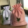 White Pink Matt Satin Cosmetic Drawstring Bag Thick Satin Cosmetic Pouch