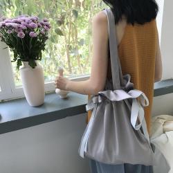 2024 Drawstring shoulder bag smooth satin handbag versatile style bucket  dust bag for bag custom logo