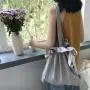 2024 Drawstring shoulder bag smooth satin handbag versatile style bucket  dust bag for bag custom logo