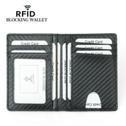 Cheap Selling Men's Leather Slim Wallets RFID Blocking Card Bag Vintage Brown Credit Card Set Holder Money Clip