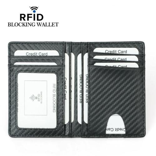 Cheap Selling Men's Leather Slim Wallets RFID Blocking Card Bag Vintage Brown Credit Card Set Holder Money Clip