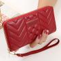 Fashion Simple Zipper Purses Long Section Clutch PU Leather 2023 New Women's Wallet Spring Wallet Thread Long Style