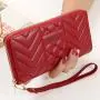 Fashion Simple Zipper Purses Long Section Clutch PU Leather 2023 New Women's Wallet Spring Wallet Thread Long Style