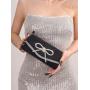 Elegant Black Envelope Clutch Bag Evening Bags Diamond Bow Fancy Dinner Shoulder Party Bag For Women  2024
